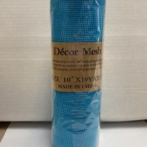 Light Blue Floral Mesh Wrap 10 inch x 10 yards